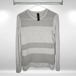 Yogalicious Heather Grey Mesh Panel Crewneck Activewear Sweatshirt